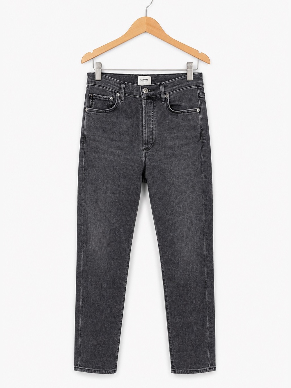 Citizens of Humanity Olivia Ankle Jeans Gray Black Wash Button Fly Size 25